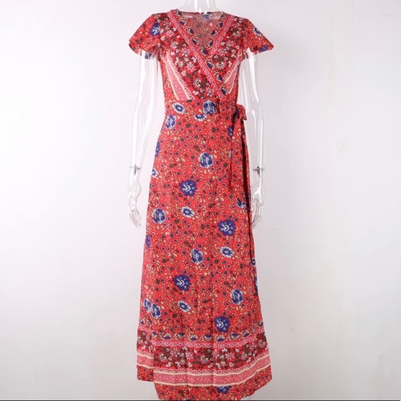 Floral Boho Wrap Dress - Picture 5 of 7